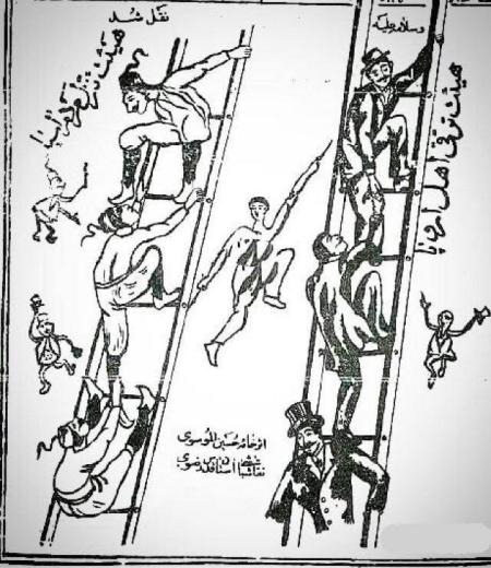 این قدیمی‌ترین کاریکاتور ایرانه که ۱۱۶ سال پیش در روزنامه ادب چاپ شده و دلیل پیشرفت اروپایی‌ها رو نسبت به ما ایرانی‌ها نشان میدهد